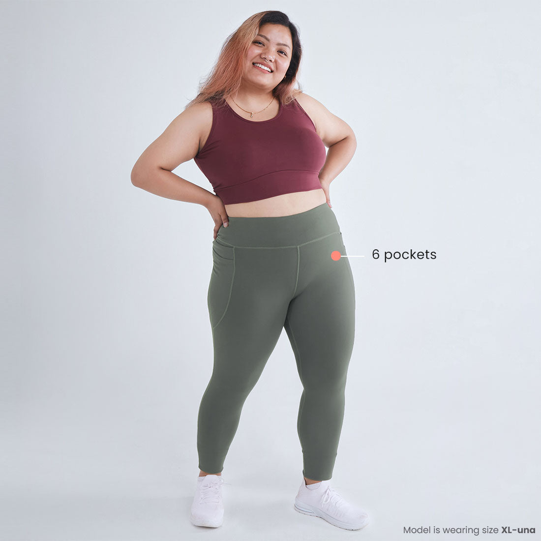 High Waisted Ankle Length Yoga Leggings with Pockets for Women