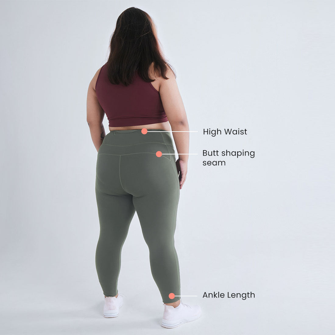 High Waisted Ankle Length Yoga Leggings with Pockets for Women
