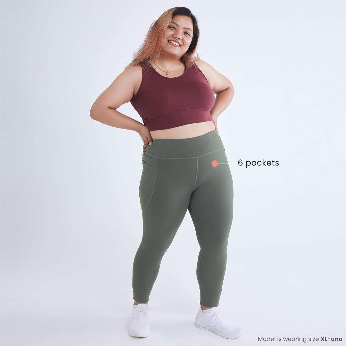 High Waisted Ankle Length Yoga Leggings with Pockets for Women