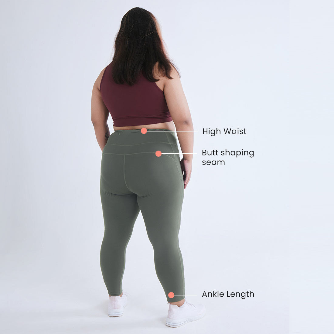 High Waisted Ankle Length Yoga Leggings with Pockets for Women