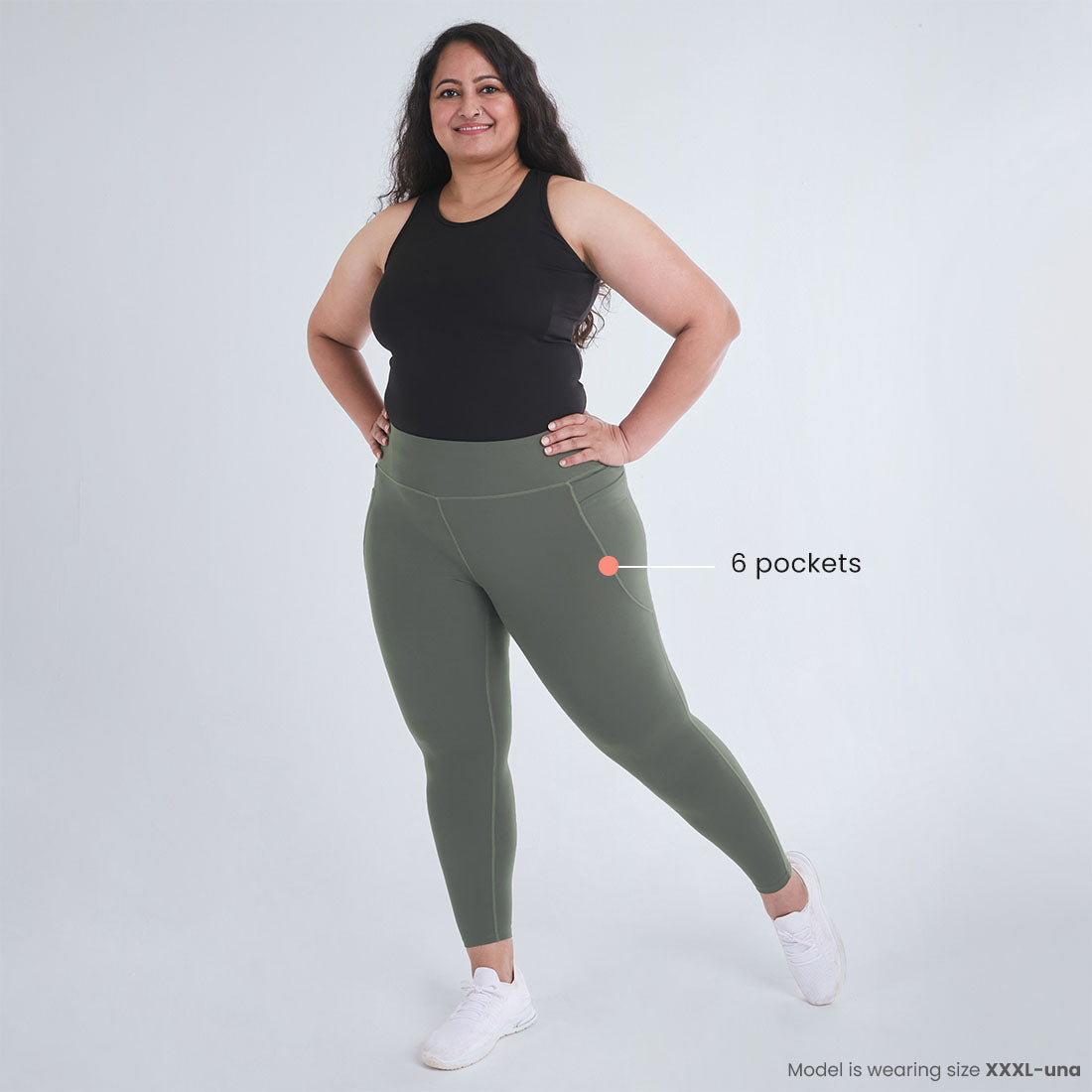 High Waisted Ankle Length Yoga Leggings with Pockets for Women