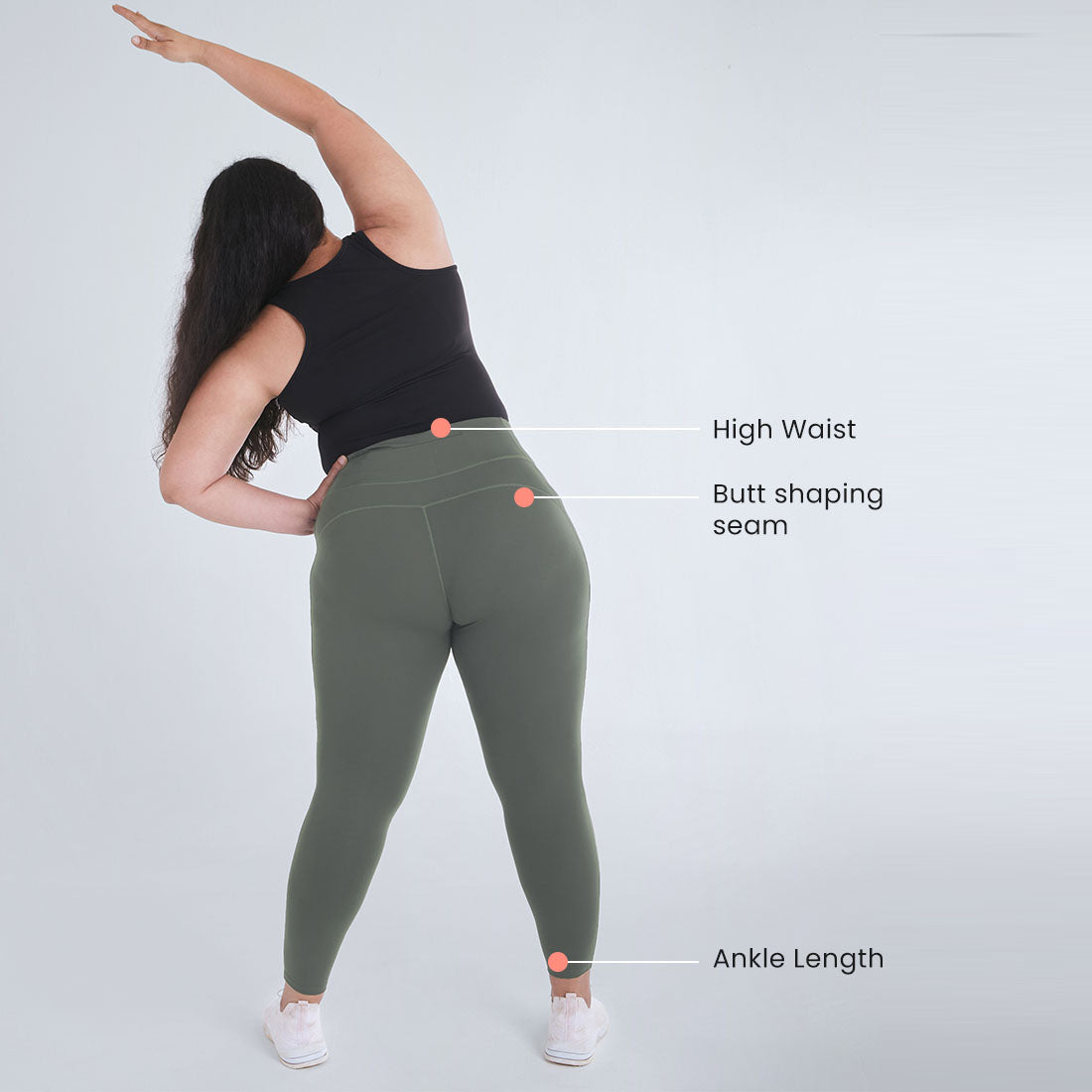 High Waisted Ankle Length Yoga Leggings with Pockets for Women