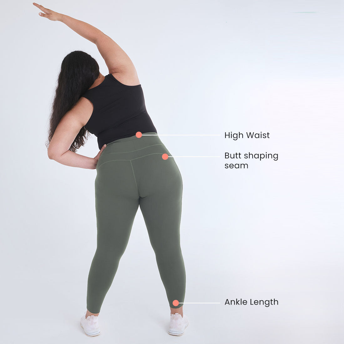 High Waisted Ankle Length Yoga Leggings with Pockets for Women