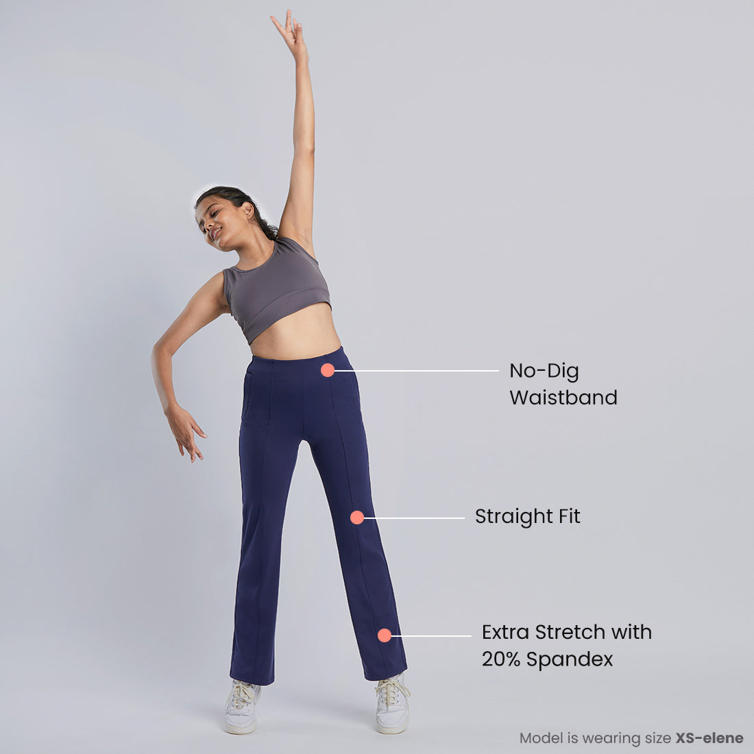 High Waisted Straight Pants with Pockets for Women