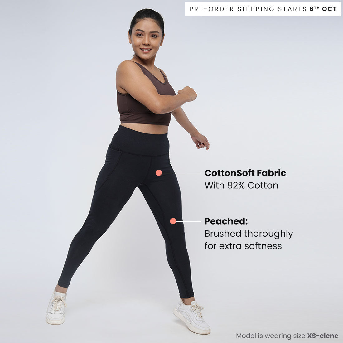 High Waisted Ankle Length Cotton Leggings with Pockets for Women