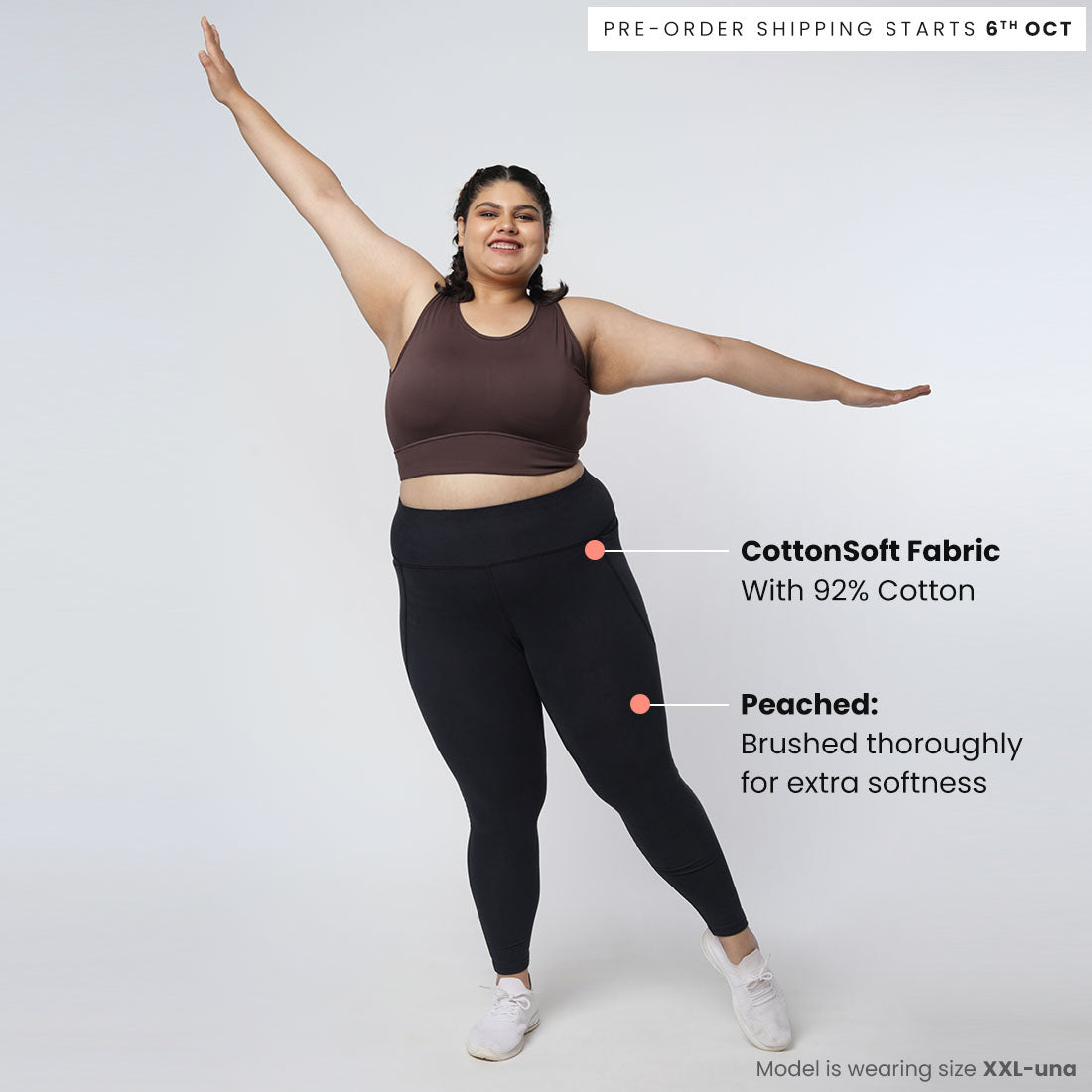 High Waisted Ankle Length Cotton Leggings with Pockets for Women