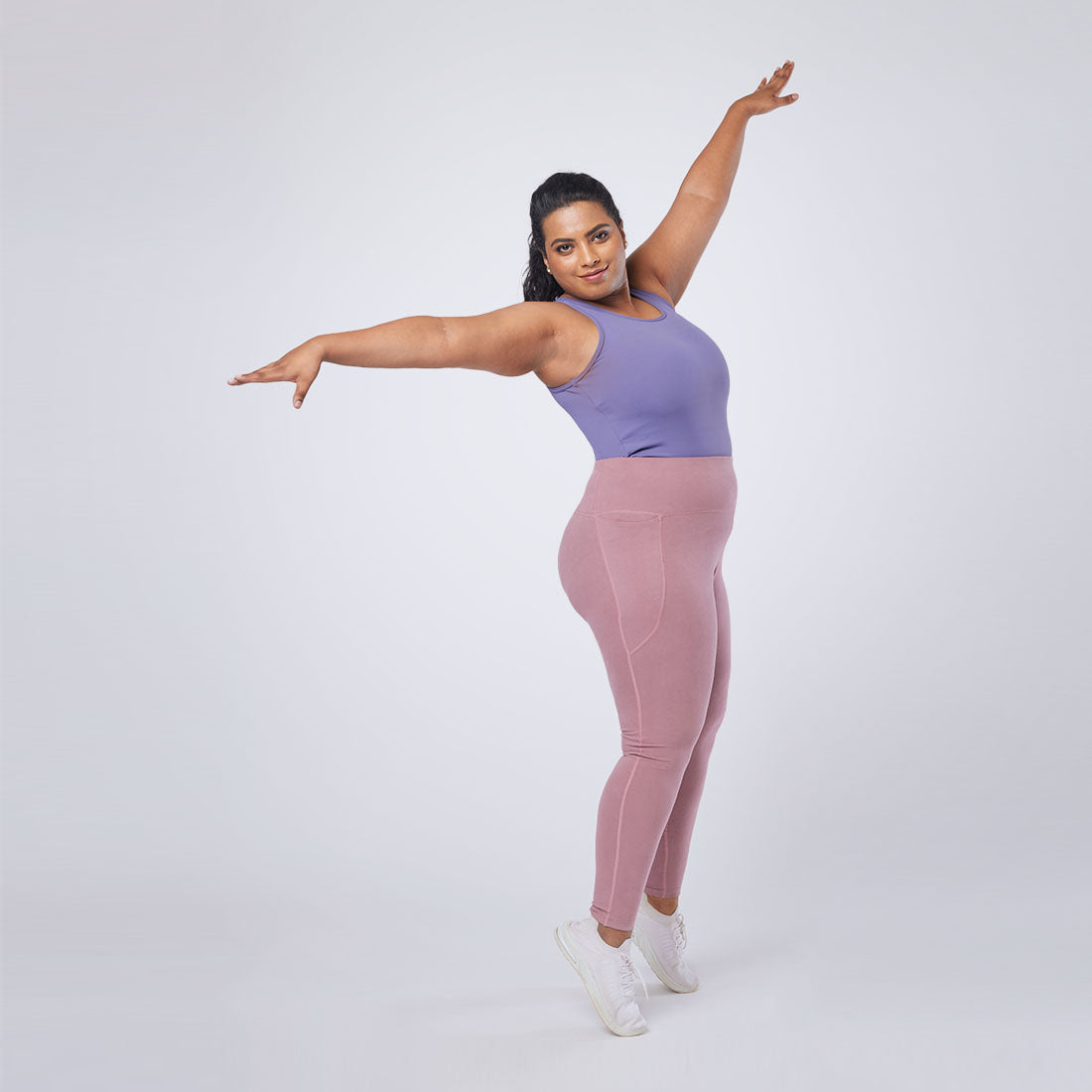 High Waisted Ankle Length Cotton Leggings with Pockets for Women