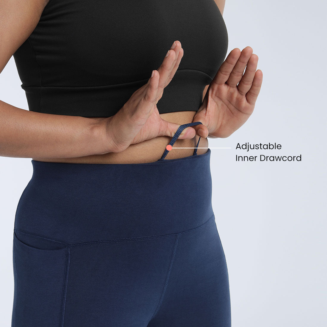 High Waisted Ankle Length Cotton Leggings with Pockets for Women