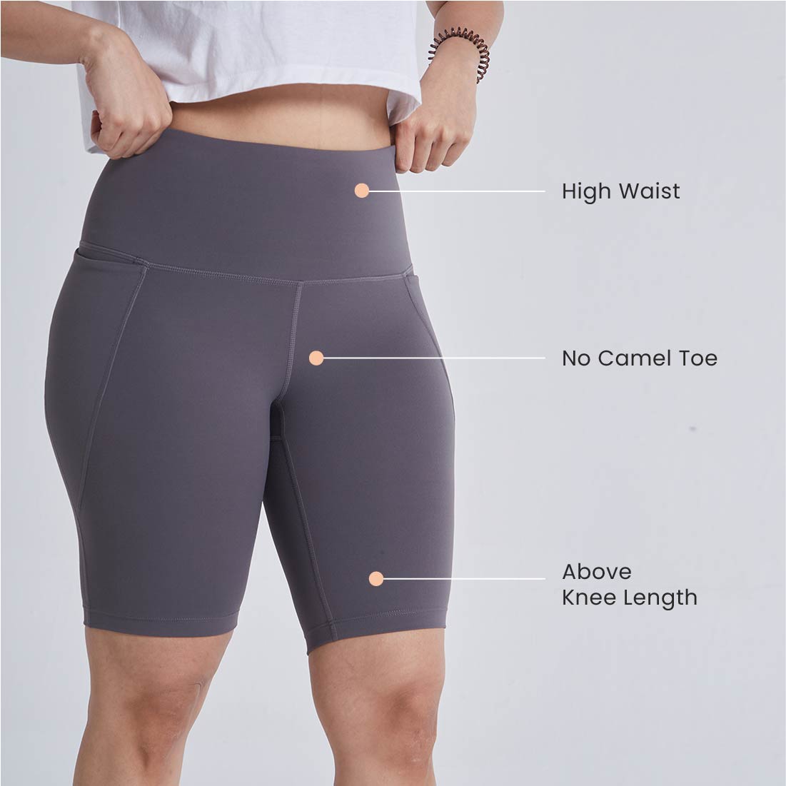 High Waisted Cycling Shorts with Pockets for Women