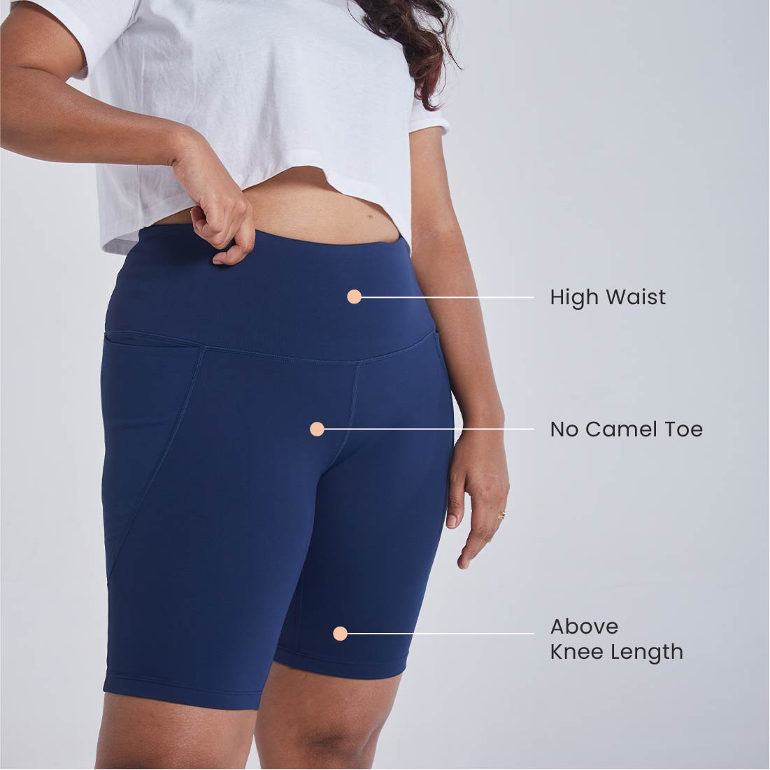 High Waisted Cycling Shorts with Pockets for Women