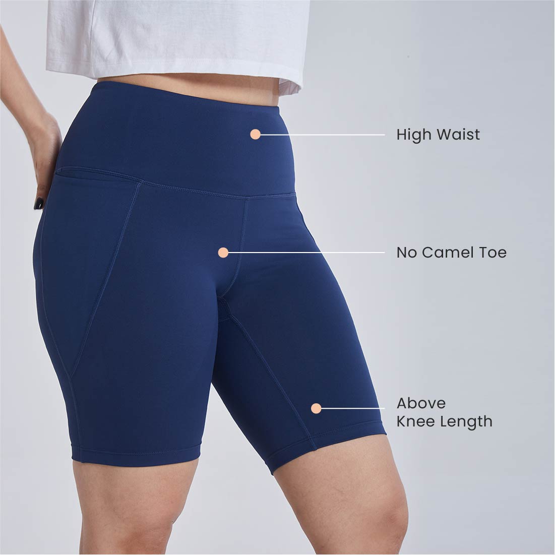 High Waisted Cycling Shorts with Pockets for Women