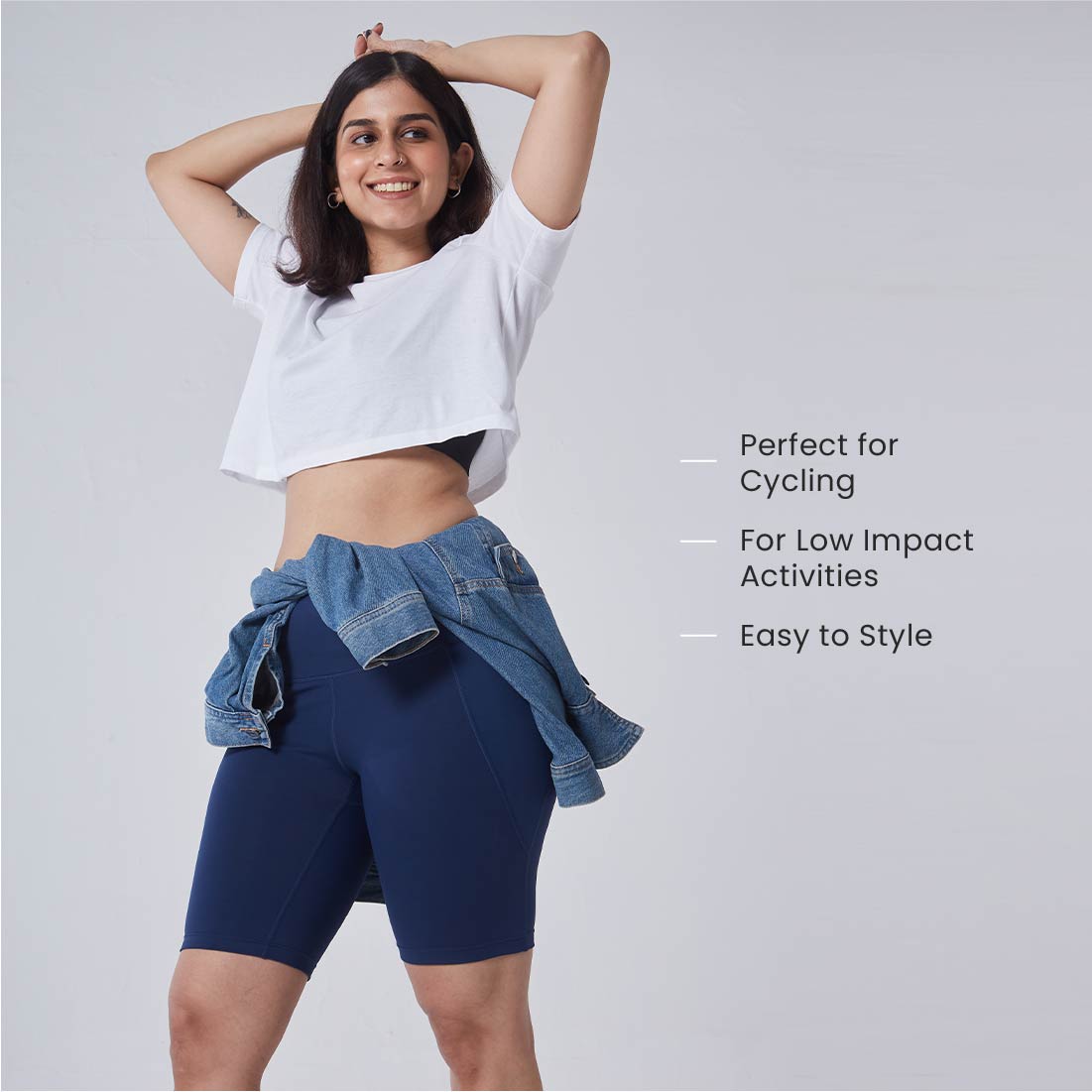 High Waisted Cycling Shorts with Pockets for Women