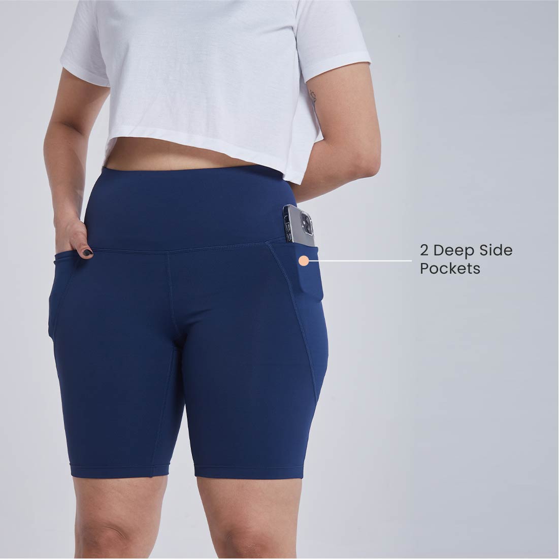 High Waisted Cycling Shorts with Pockets for Women