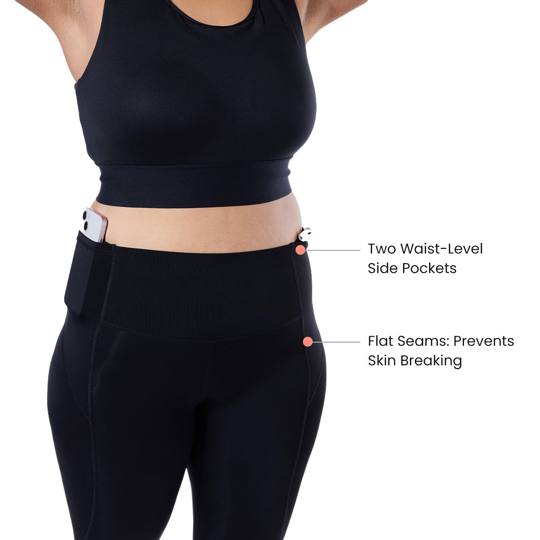 High Waisted Ankle Length Sports Leggings with Pockets for Women