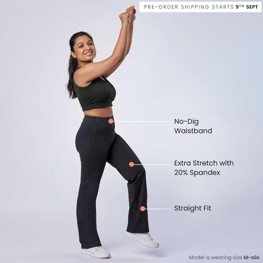 High Waisted Straight Pants with Pockets for Women