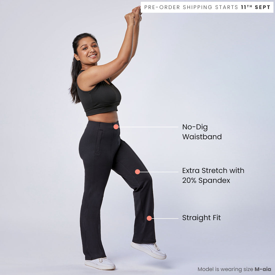 High Waisted Straight Pants with Pockets for Women