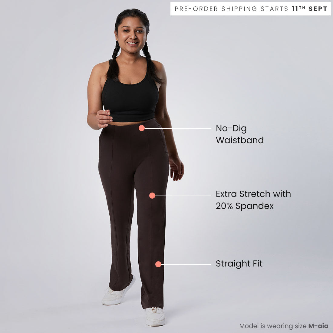 High Waisted Straight Pants with Pockets for Women