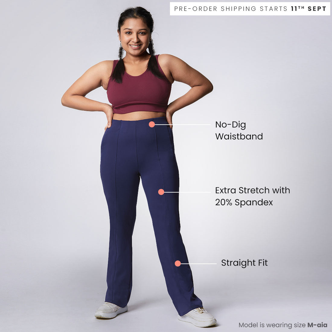 High Waisted Straight Pants with Pockets for Women