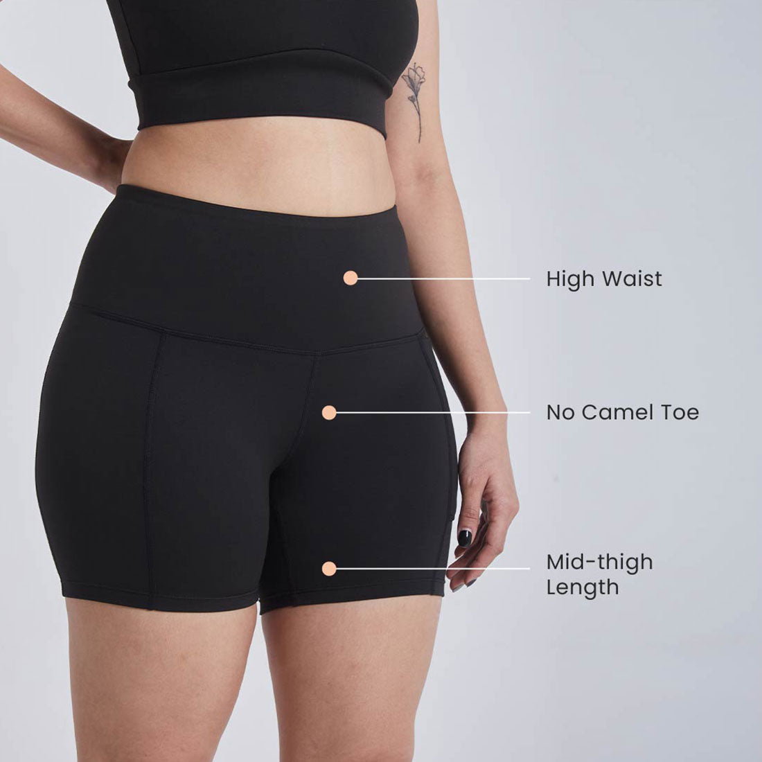 High Waisted Gym Shorts with Pockets for Women