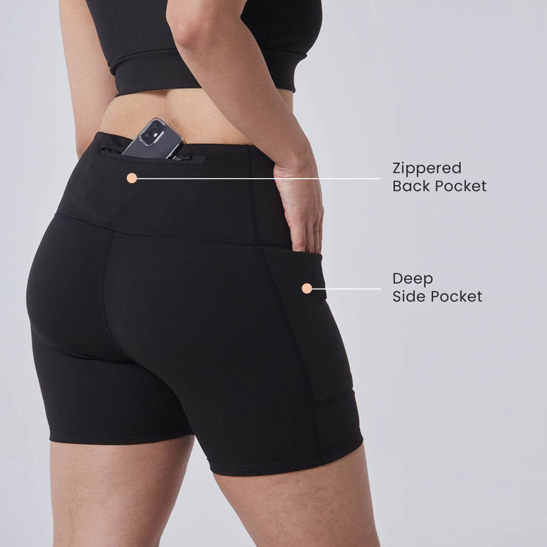 High Waisted Gym Shorts with Pockets for Women