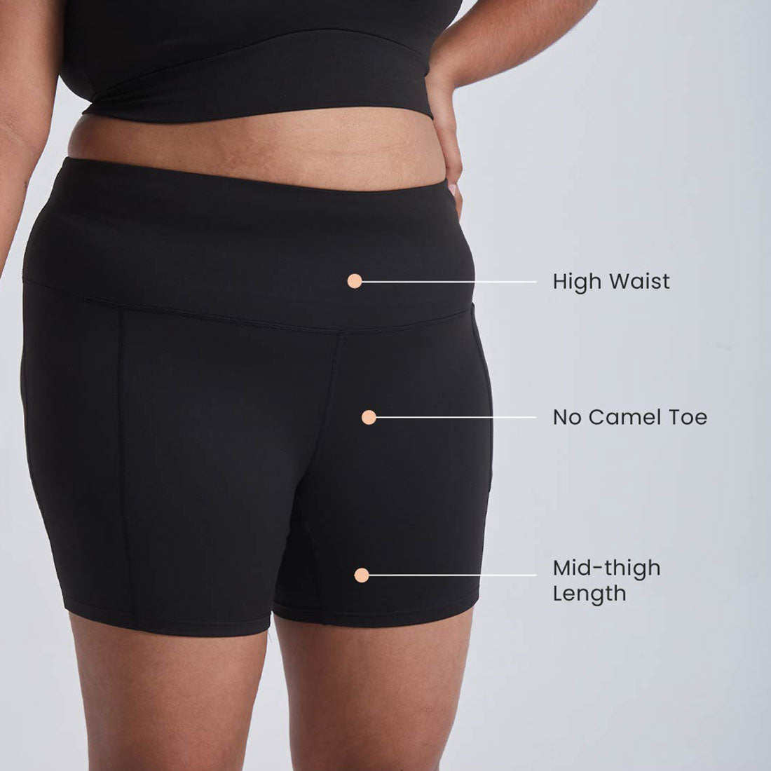 High Waisted Gym Shorts with Pockets for Women