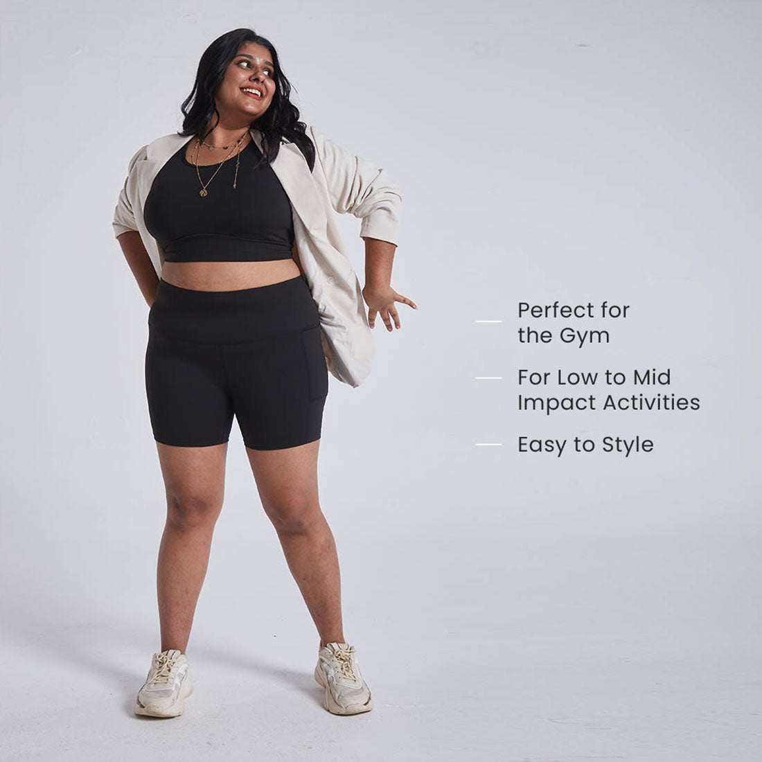 High Waisted Gym Shorts with Pockets for Women