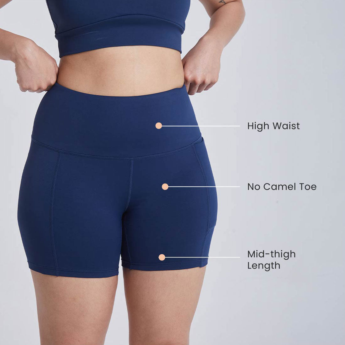 High Waisted Gym Shorts with Pockets for Women