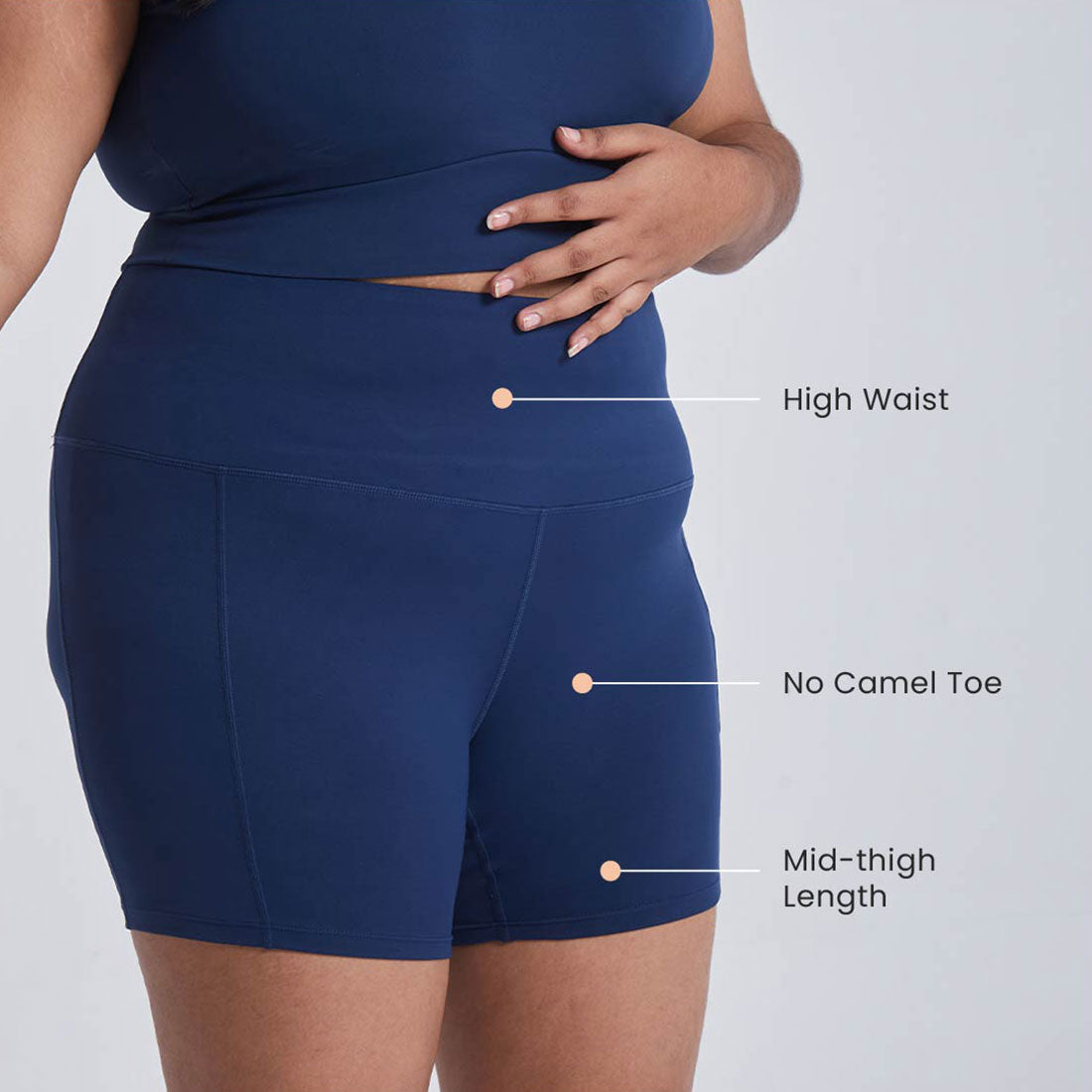 High Waisted Gym Shorts with Pockets for Women