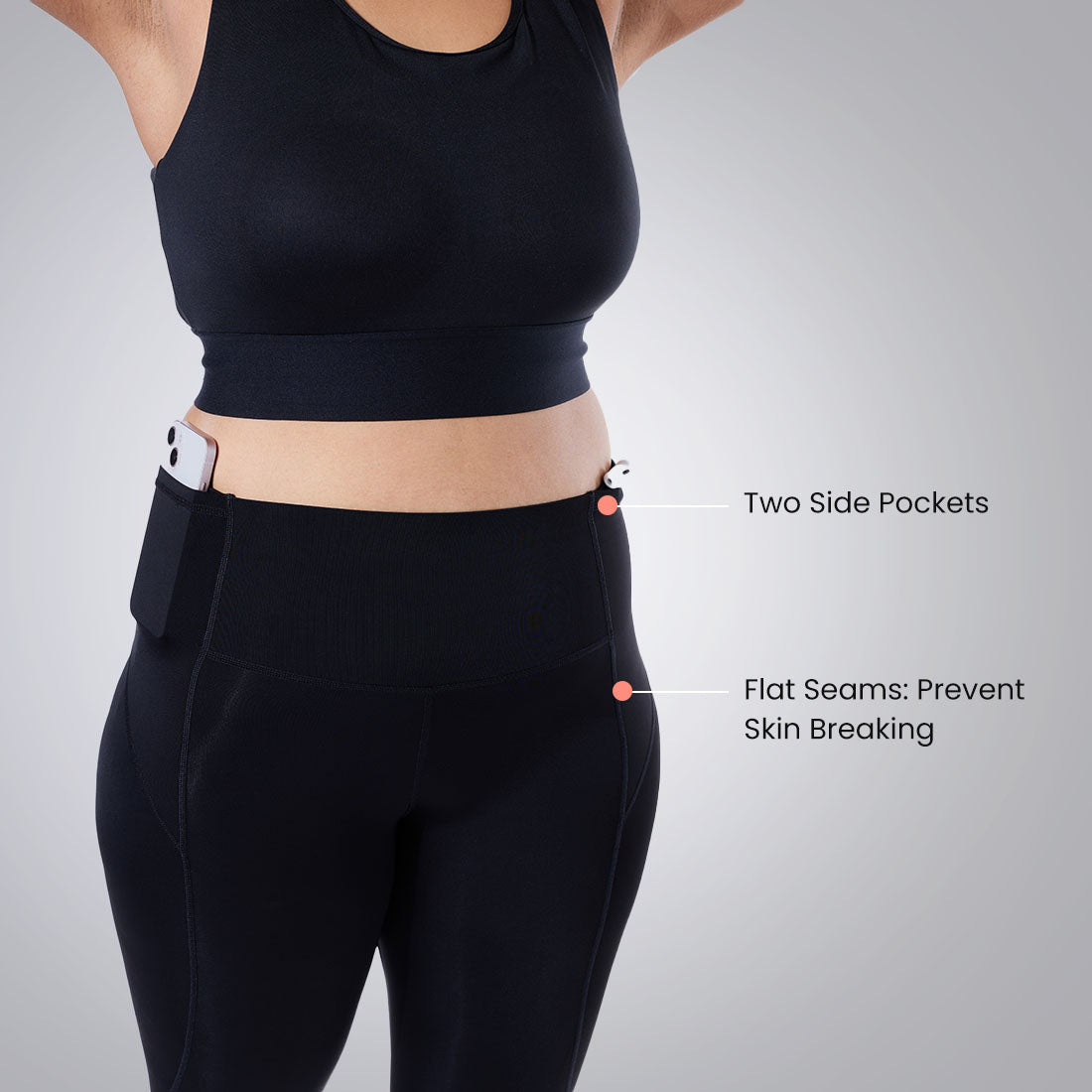 High Waisted Ankle Length Sports Leggings with Pockets for Women